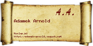 Adamek Arnold névjegykártya